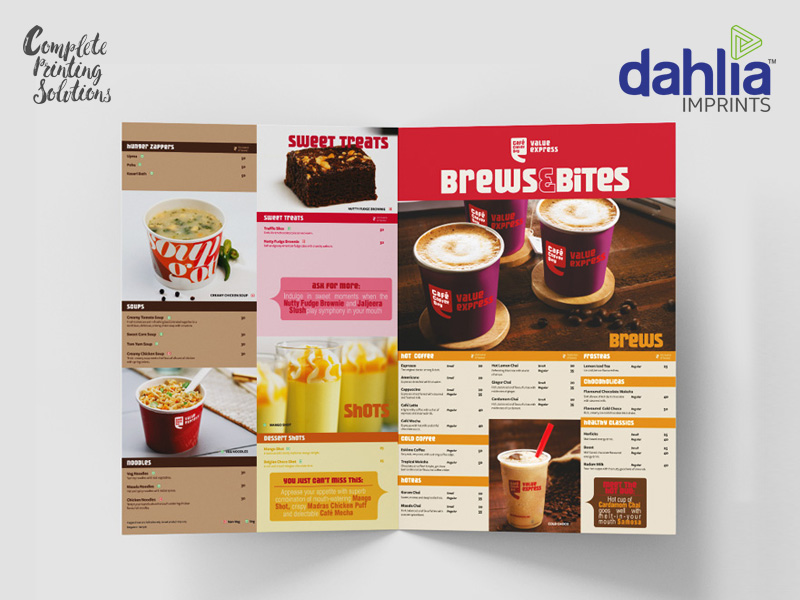 A4, A3, A5, Menu Card Printing In Bangalore A4, A3, A5, Menu Card Printing In Bangalore