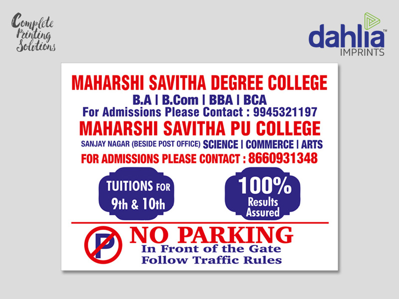 Cheap, Low Cost No Parking Board Printing In Bangalore Cheap, Low Cost No Parking Board Printing In Bangalore