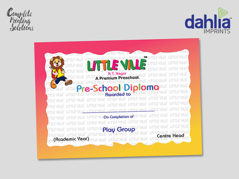Multi Color Certificate Printing In Bangalore Multi Color Certificate Printing In Bangalore