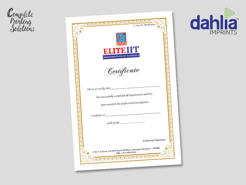 Top Certificate Printing In Bangalore Top Certificate Printing In Bangalore